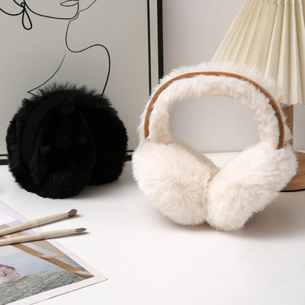 2pcs women's winter ear muffs wind resistant plush fleece lining, soft fur exterior, adjustable strap for cycling, motorcycle, outdoor activities (black &), ear cover for winter, cycling essentials, fleecelined comfort