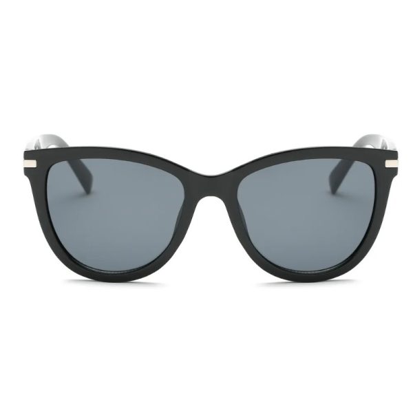 chic women's cat eye fashion glasses black frame with gray lenses, stretch cotton blend, hand wash only fashionable uv protection eyewear