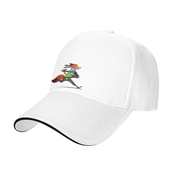 adjustable baseball cap with cartoon fox design breathable & lightweight polyester, sun protection visor hat for outdoor sports, machine washable, oxford lining, natural comfort, top reinforcement