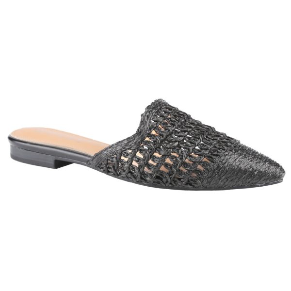 2025 women's spring summer pointed toe mules woven cut out sandal slippers elegant slingback slides for casual & comfort