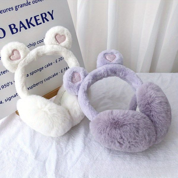 foldable bear ear muffs women's new winter warm and antifreeze ear warm