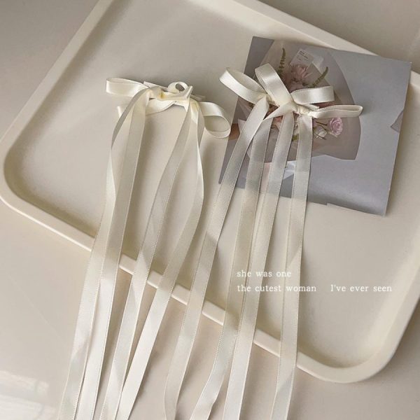 hair clips tassel ribbon bowknot ribbon long bow hair claw side clips hair barrettes for women hairpin gift