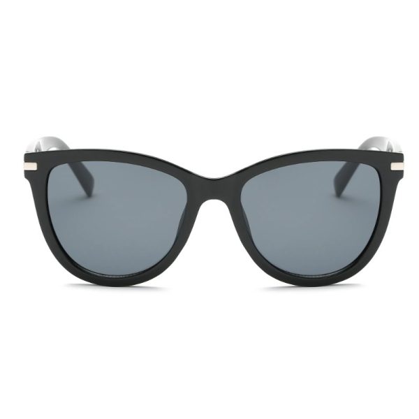 chic women's cat eye fashion glasses black frame with gray lenses, stretch cotton blend, hand wash only fashionable uv protection eyewear