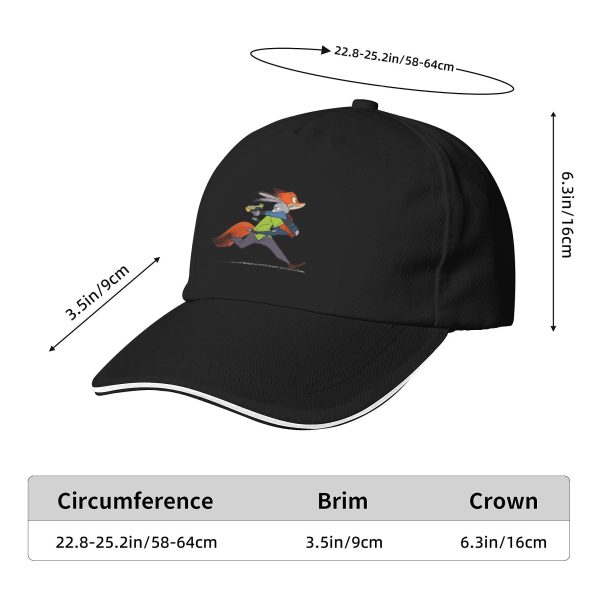 adjustable baseball cap with cartoon fox design breathable & lightweight polyester, sun protection visor hat for outdoor sports, machine washable, oxford lining, natural comfort, top reinforcement