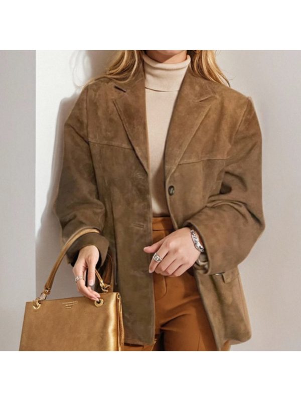 women's black suede blazer jacket formal & everyday chic coat, machine washable all season outerwear for office, parties, casual outfits elegant women's clothing, party outfit, tailored fit, polished finish, stylish coat, working women
