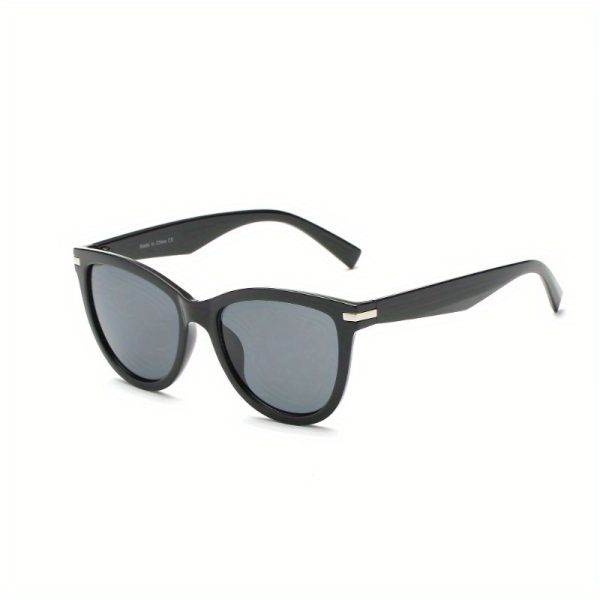 chic women's cat eye fashion glasses black frame with gray lenses, stretch cotton blend, hand wash only fashionable uv protection eyewear