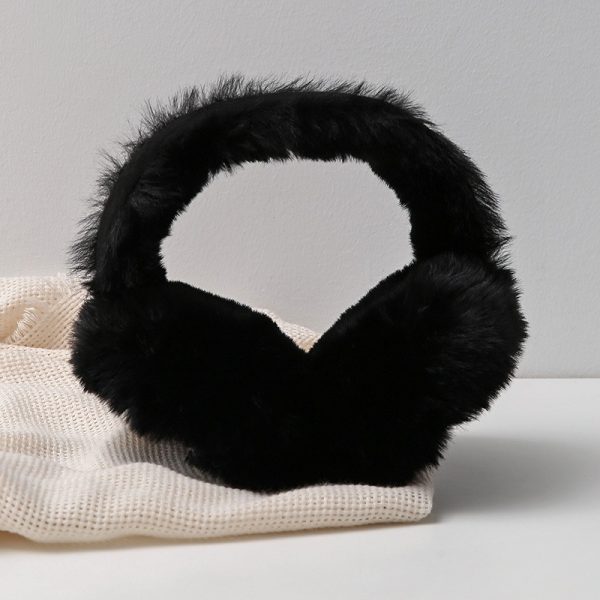 2pcs women's winter ear muffs wind resistant plush fleece lining, soft fur exterior, adjustable strap for cycling, motorcycle, outdoor activities (black &), ear cover for winter, cycling essentials, fleecelined comfort