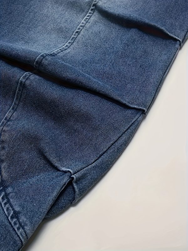 women's fashion non stretch washed blue pleated ankle length loose jeans, four season outdoor style, machine washable, suitable for daily home, work campus, airport wear.