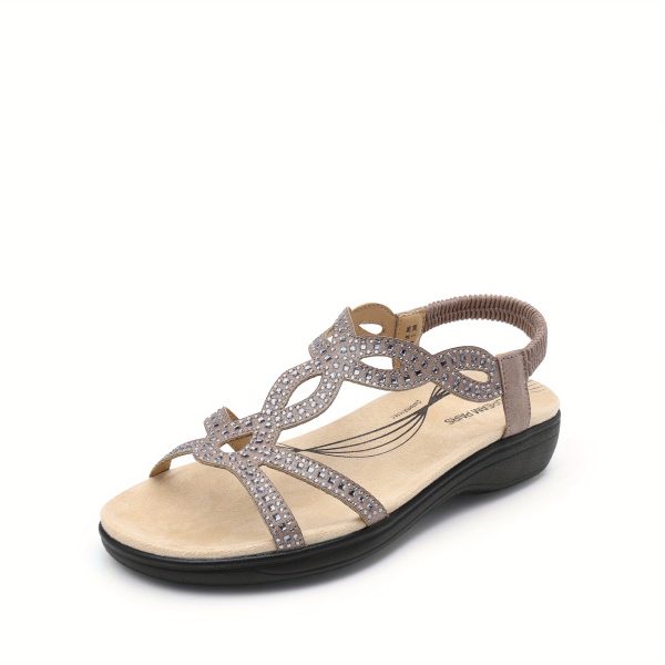 women's flat sandals with adjustable straps low heel, breathable fabric upper, pu sole, soft cushioning, open toe design for summer, beach, casual wear perfect gift for mom & friends