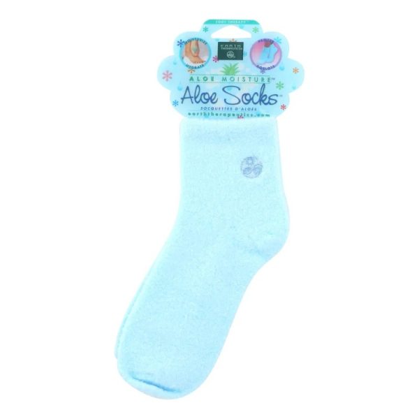 earth therapeutics aloe socks blue 1 pair