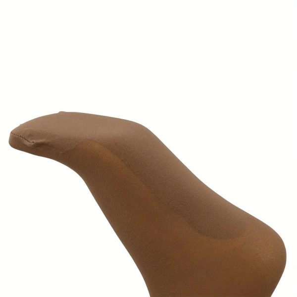 6 pairs women's sheer over the knee socks reinforced base, stretch nylon stockings, light brown, 27