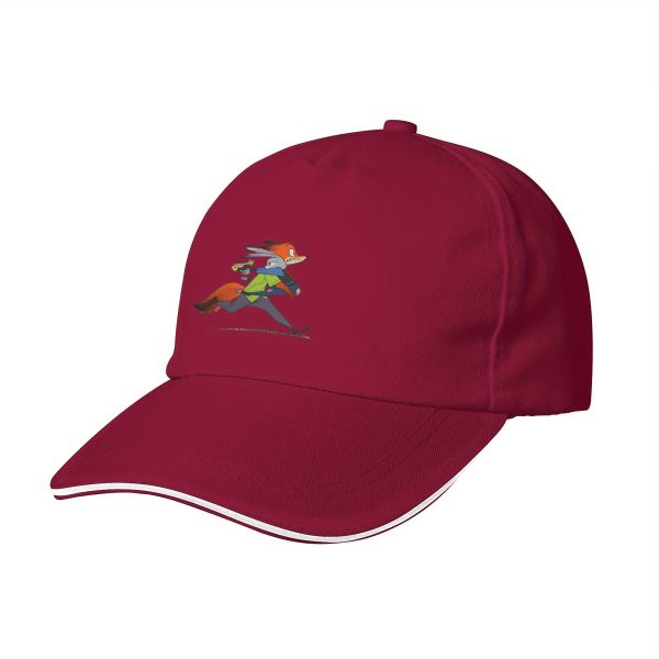 adjustable baseball cap with cartoon fox design breathable & lightweight polyester, sun protection visor hat for outdoor sports, machine washable, oxford lining, natural comfort, top reinforcement