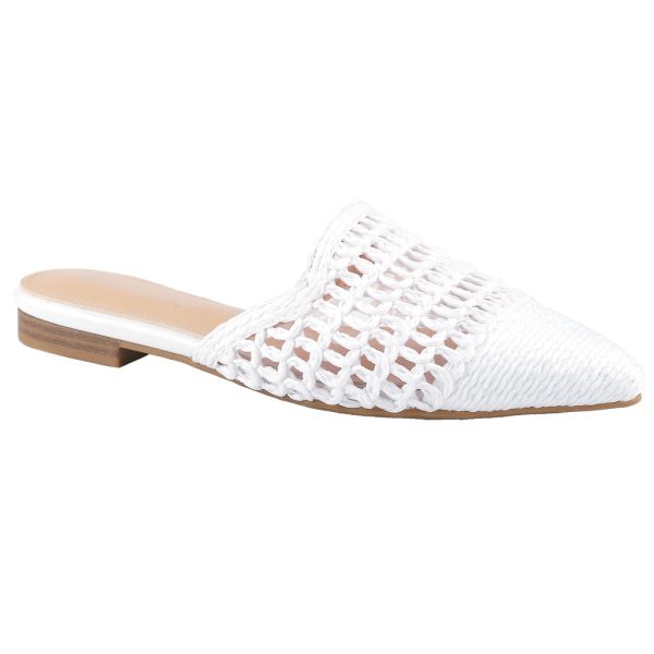 2025 women's spring summer pointed toe mules woven cut out sandal slippers elegant slingback slides for casual & comfort