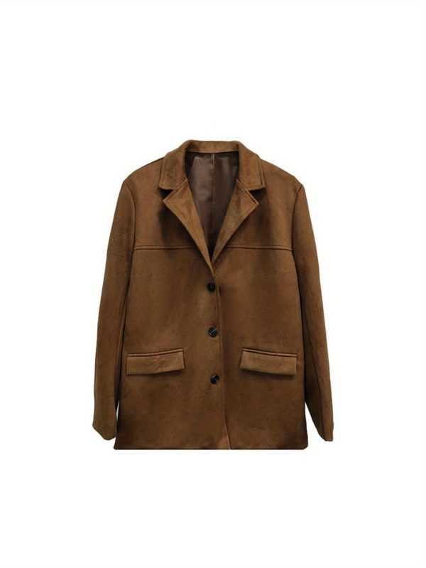 women's black suede blazer jacket formal & everyday chic coat, machine washable all season outerwear for office, parties, casual outfits elegant women's clothing, party outfit, tailored fit, polished finish, stylish coat, working women