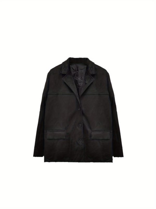 women's black suede blazer jacket formal & everyday chic coat, machine washable all season outerwear for office, parties, casual outfits elegant women's clothing, party outfit, tailored fit, polished finish, stylish coat, working women