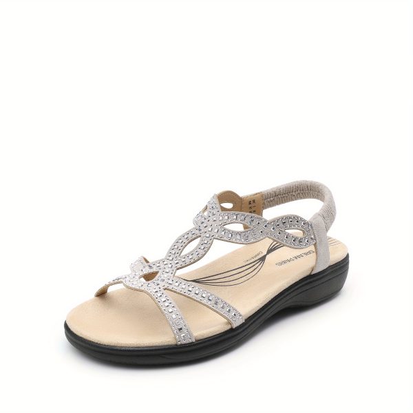 women's flat sandals with adjustable straps low heel, breathable fabric upper, pu sole, soft cushioning, open toe design for summer, beach, casual wear perfect gift for mom & friends
