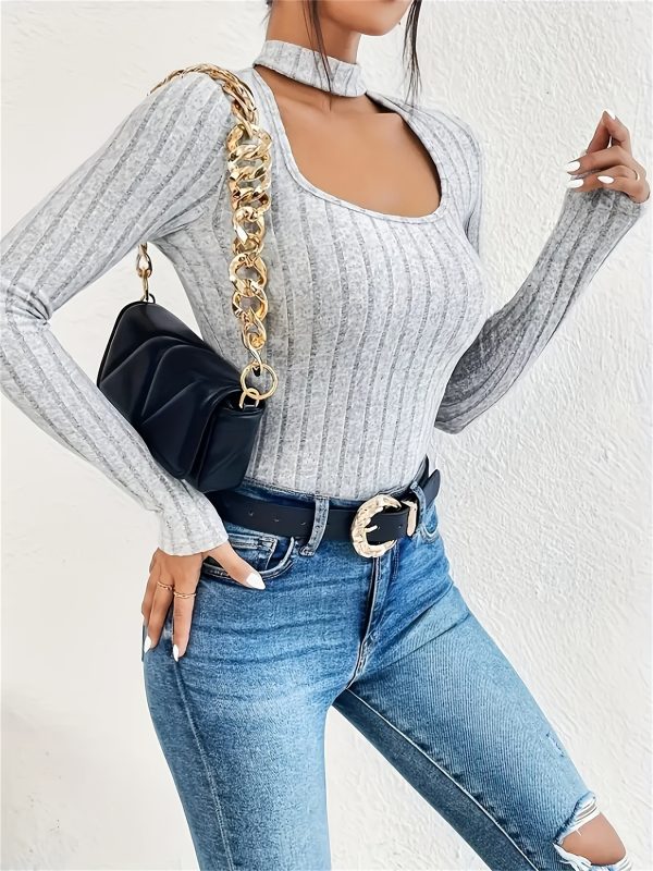 women hollow sexy slim long sleeved round neck t shirt top, suitable for spring and summer, comfortable daily wear with leisure commute gratitude dress ladies! tank top