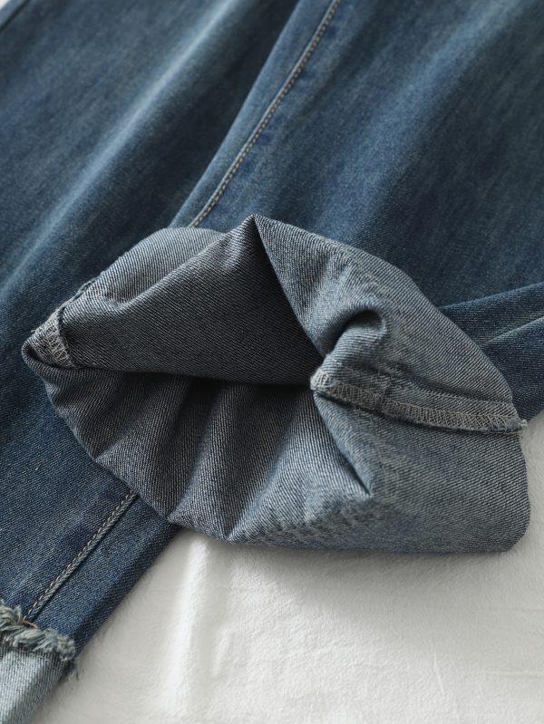 women's floral embroidered baggy jeans elastic waist wide leg denim pants, relaxed fit lightweight all season casual & formal outfits, 2025 new design, ladies jeans, versatile clothing, detailed embroidery