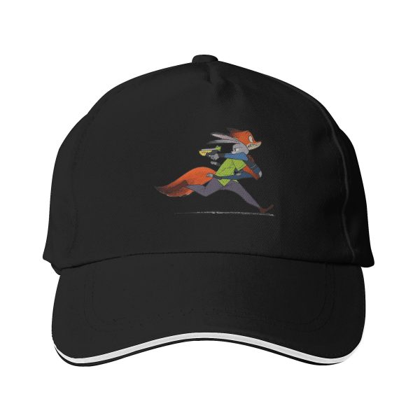adjustable baseball cap with cartoon fox design breathable & lightweight polyester, sun protection visor hat for outdoor sports, machine washable, oxford lining, natural comfort, top reinforcement