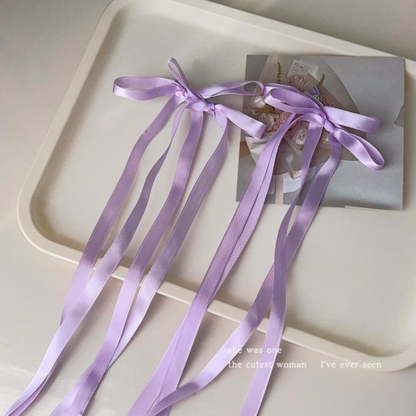 hair clips tassel ribbon bowknot ribbon long bow hair claw side clips hair barrettes for women hairpin gift