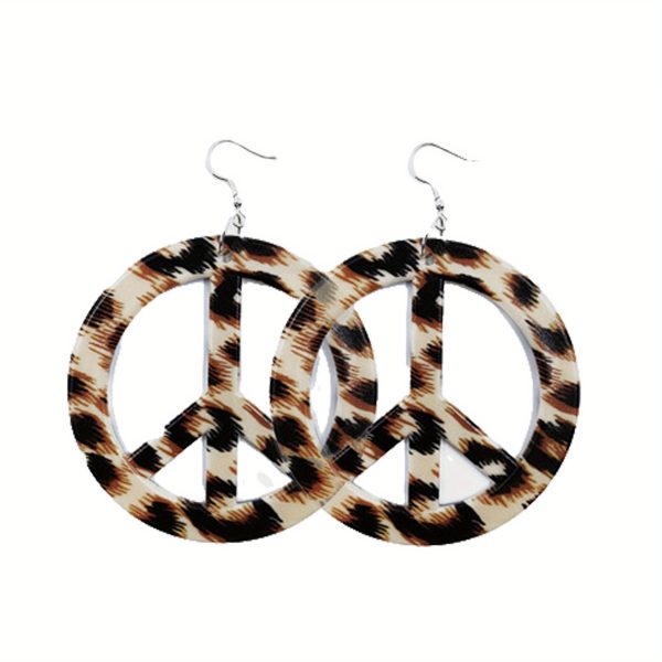 4pcs leopard peace talisman sets earrings necklace headgear glasses set masquerade rave party decorations