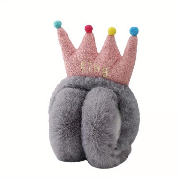 women's foldable plush ear warmers, polyester, stay warm and stylish, perfect for winter, dry clean only, fits comfortably
