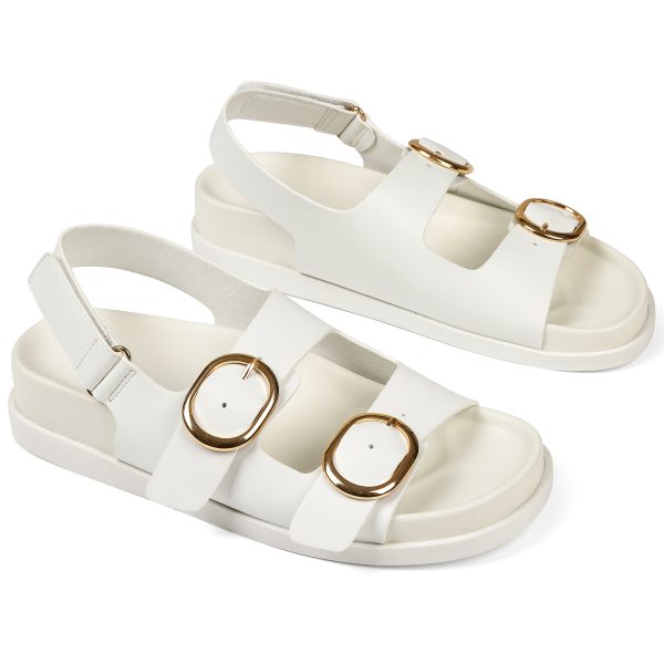 women's flat sandals comfortable casual summer beach vacation double buckle wide band sandals for women dress holiday leisure outdoor shoes