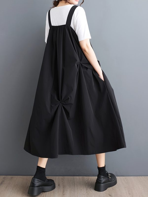 springu002fsummer asymmetrical a line polyester dress with low collar and solid color, perfect for adults